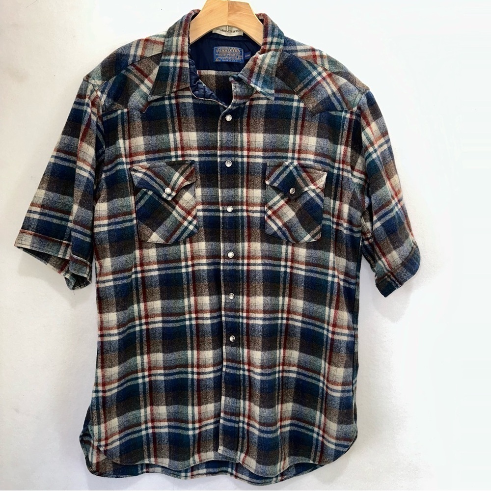 Vintage Pendleton High Grade Western Wear Pearl Snap Wool Shirt Xlarge UNIQUE